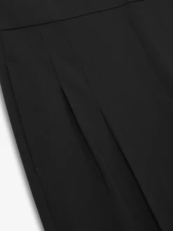 Womens Superfine Wool Twill Wide Leg Pants