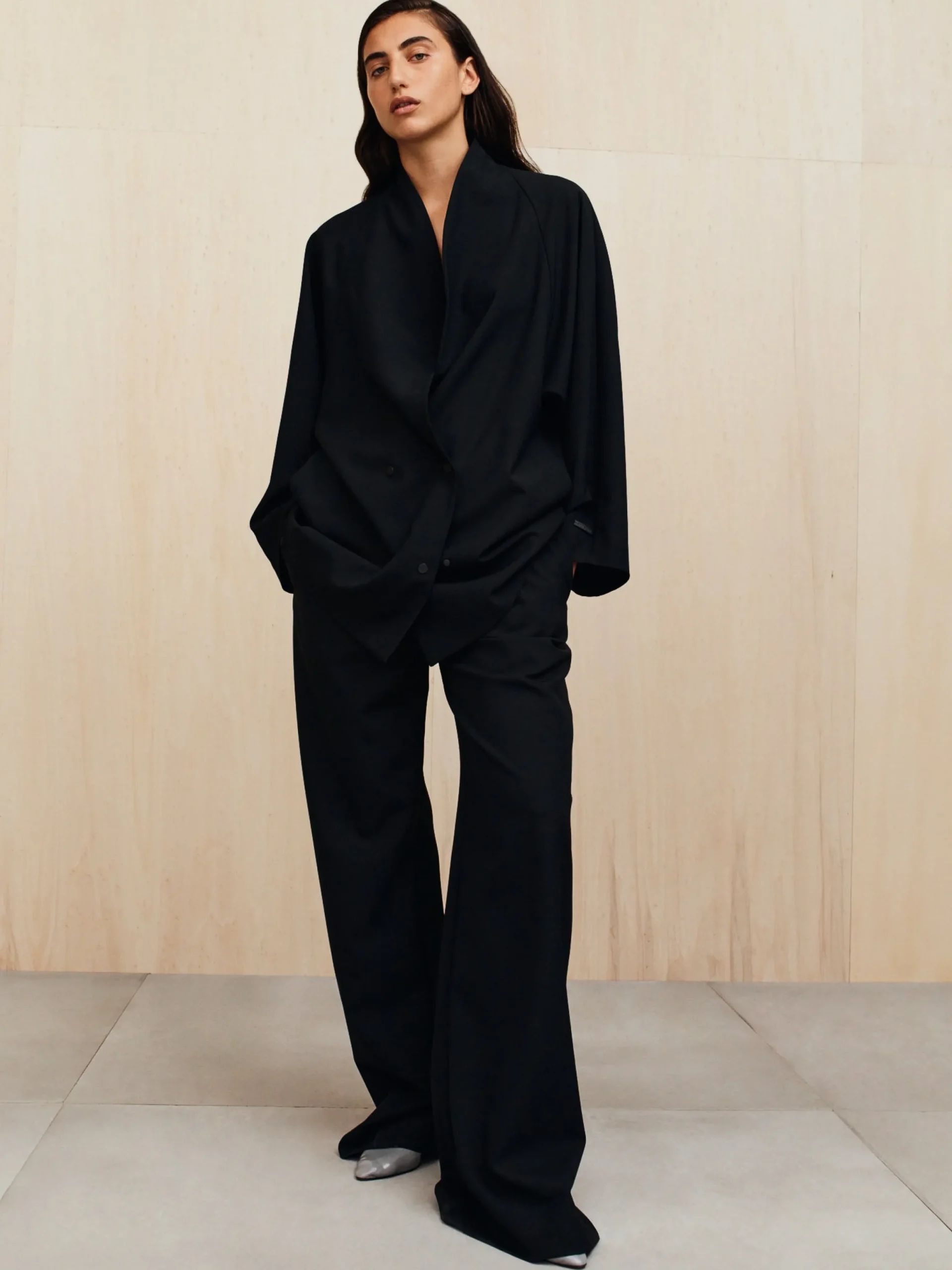 Womens Wool Ripstop Shawl Collar Jacket
