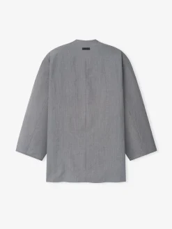 Wool Linen Collarless Sport Jacket