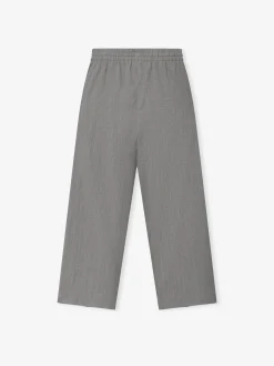 Wool Linen Wide Leg Drawstring Pants