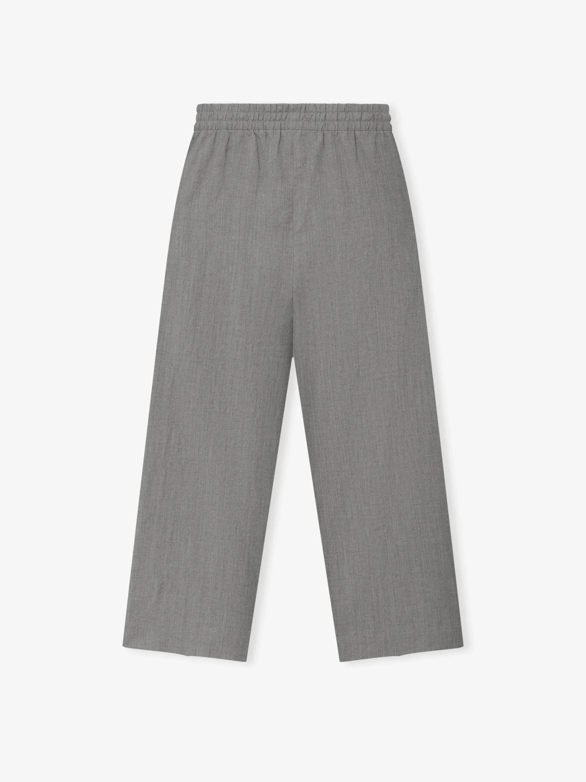 Wool Linen Wide Leg Drawstring Pants