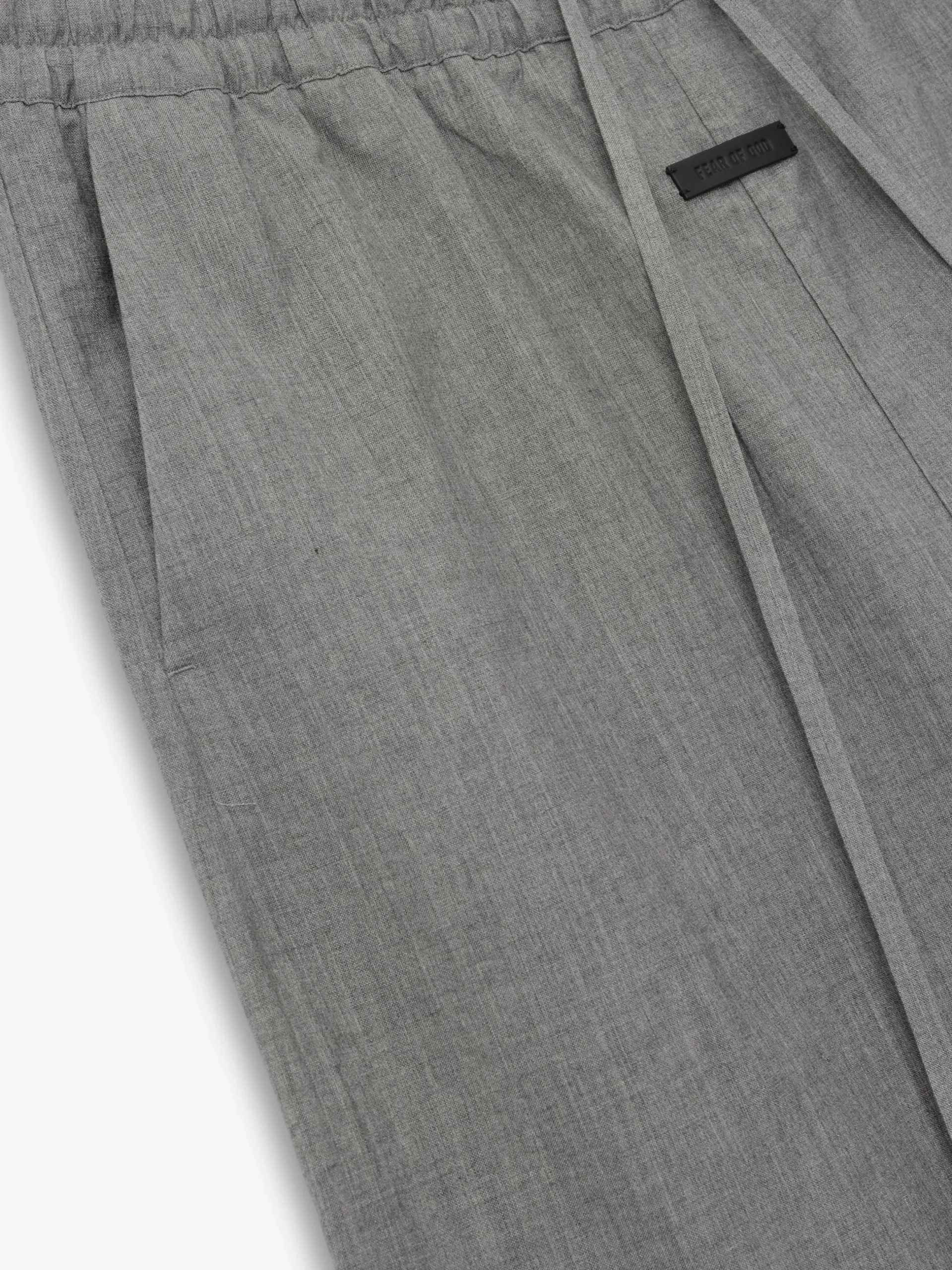 Wool Linen Wide Leg Drawstring Pants
