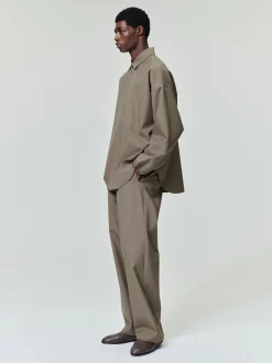 Wool Poplin Casual Flat Front Pants