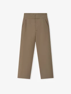 Wool Poplin Casual Flat Front Pants