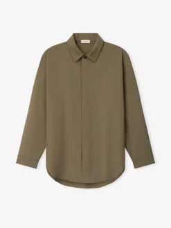 Wool Poplin Relaxed Shirt