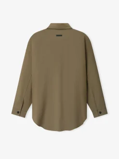 Wool Poplin Relaxed Shirt